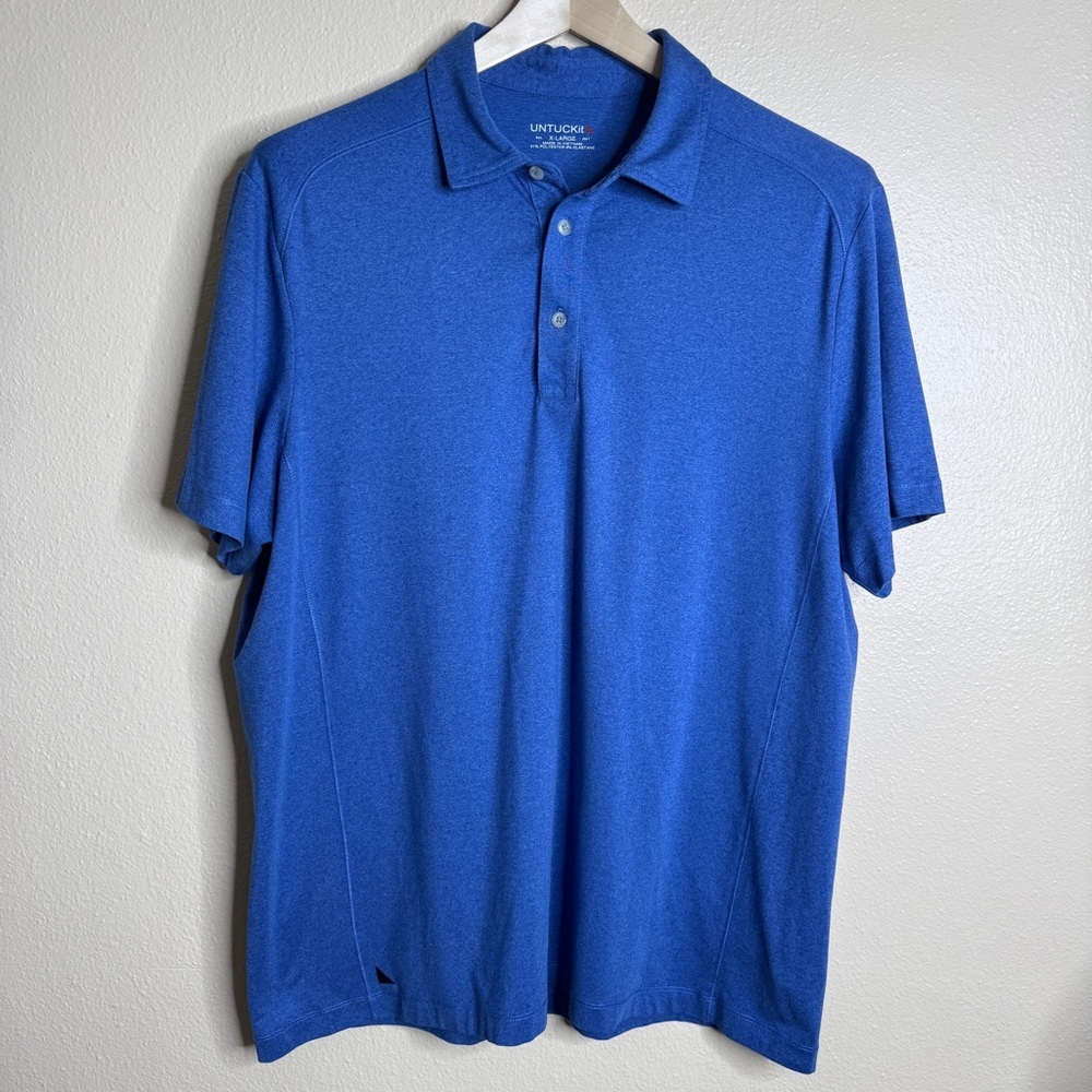 UNTUCKit Shirt Mens XL Royal Blue Polo Short Sleeve Collared Performance Golf